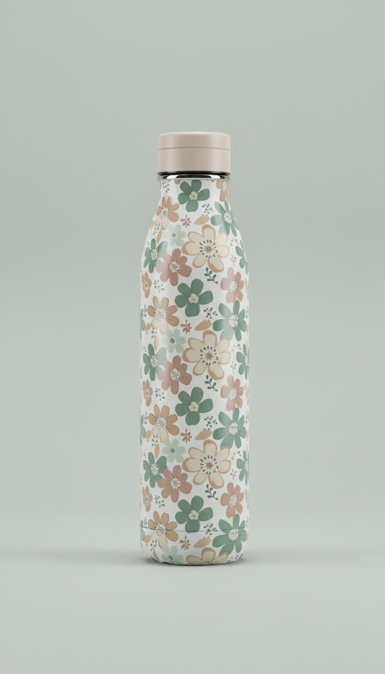 Muted Blossom high-gloss vacuum bottle
