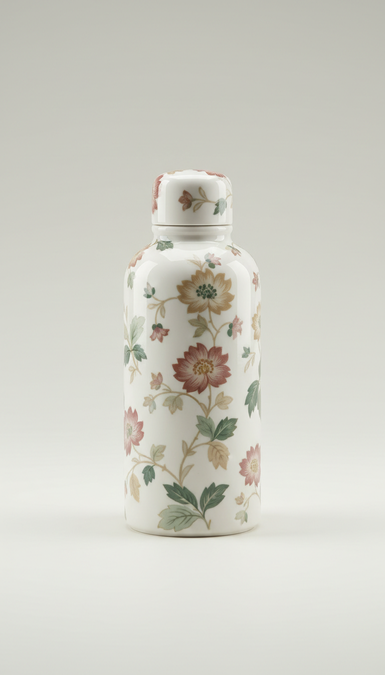 Porcelain Classic botanical vacuum bottle